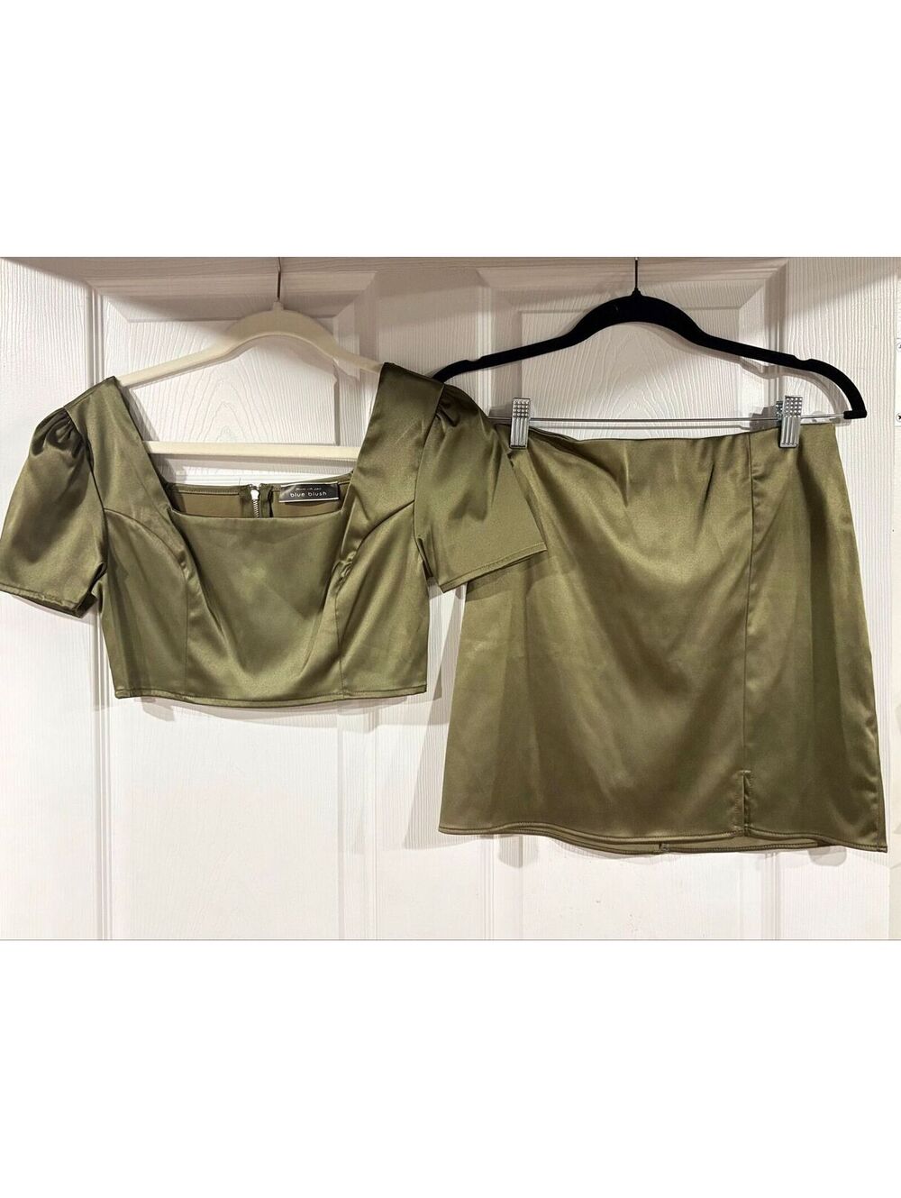 #274 Blue Blush designer top and skirt set Small